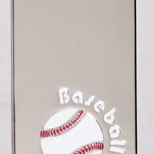 2 inch chrome baseball dog tag