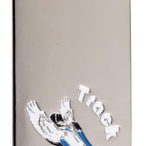 2 inch chrome track dog tag