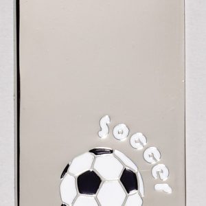 2 inch chrome soccer dog tag