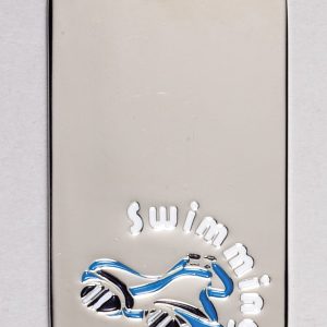 2 inch chrome swimming dog tag