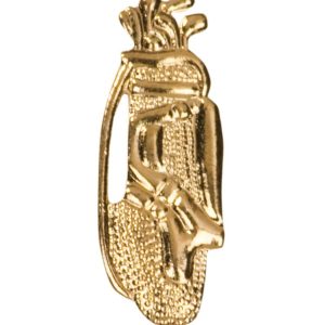 Golf pin with bright gold finish and butterfly clutch back. Pin length is 0.5''
