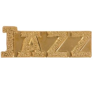 "Jazz" pin with bright gold finish and butterfly clutch back. Pin length is 0.5''