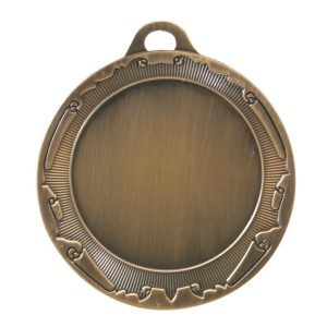 2.75 inch torch and wreath medallion with custom print insert