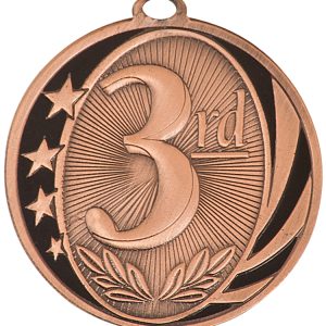 2 inch antique bronze and black medallion