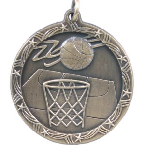 1.75 inch gold shooting star medal